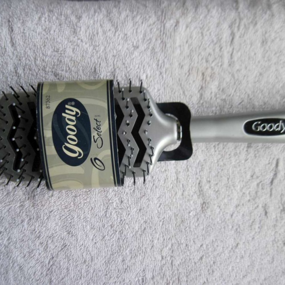 Goody Select Plastic Vented Flat Paddle Hair Brush Blow Dry 1999 Silver